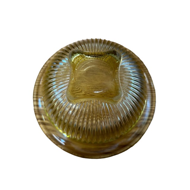 1960s 1960s Federal Glass Yellow Ribbed Nesting Baking Mixing Bowl For Sale - Image 5 of 5