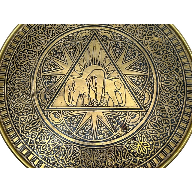 1940s Vintage Secessionist Oak Coffee Table with Brass Top, 1940s For Sale - Image 5 of 8