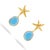 Contemporary Ocean Star Blue Cat Eye Gold Earrings, A Pair For Sale - Image 3 of 8