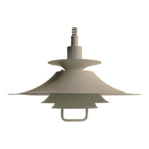 Large White Mid-Century Modern Pendant Lamp - Frandsen Denmark - 1033 - 1970s.