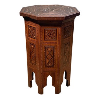 19th Century Moroccan Octagonal Pedestal Table, 1890s For Sale