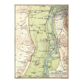 Antique Map of Southern Cairo Egypt For Sale
