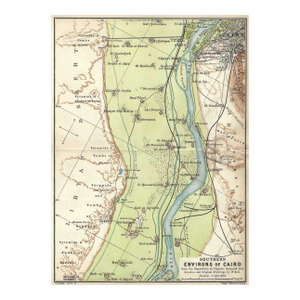 Antique Map of Southern Cairo Egypt