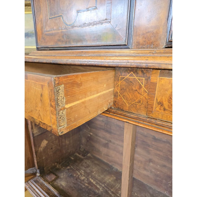 17th Century Burl Walnut Veneer Cabinet Flemish German Low Country For Sale - Image 10 of 17