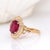 Heirloom 3.7cts Statement Madagascar Ruby Ring: Natural Diamonds, 14k Solid Gold For Sale - Image 4 of 7