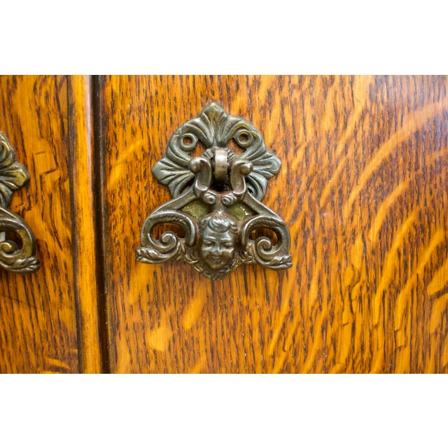 Brown Art Deco Oak Linen Cabinet, 1930s For Sale - Image 8 of 11