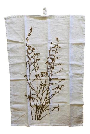 German Linen Kitchen Towel - Mustard Branch