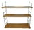 Mid-Century Modern String Shelves in Medium Brown Wood, 2 Black Ladders, 1960s For Sale