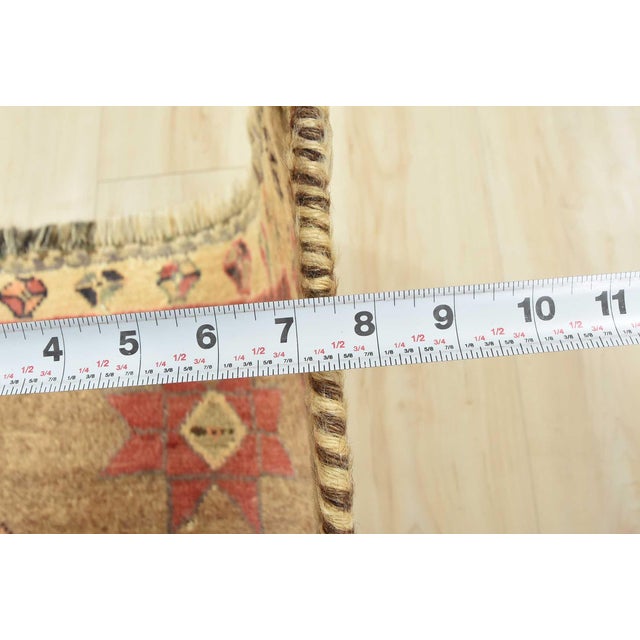 Qashqai Rug 4'3'' X 7' Ivory Wool Vintage Tribal Hand-Knotted Oriental Carpet For Sale - Image 11 of 13