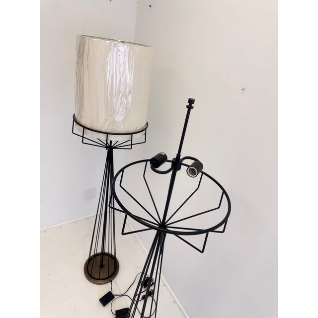 Metal Pair of Tony Paul Designed Floor Lamps, Hb Architectural Lighting, 1990s For Sale - Image 7 of 15