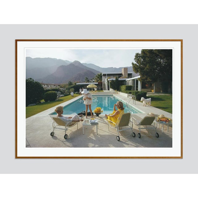 Poolside Poodle 1970 Former fashion model Helen Dzo Dzo Kaptur (in white lace), Nelda Linsk (in yellow), wife of art...