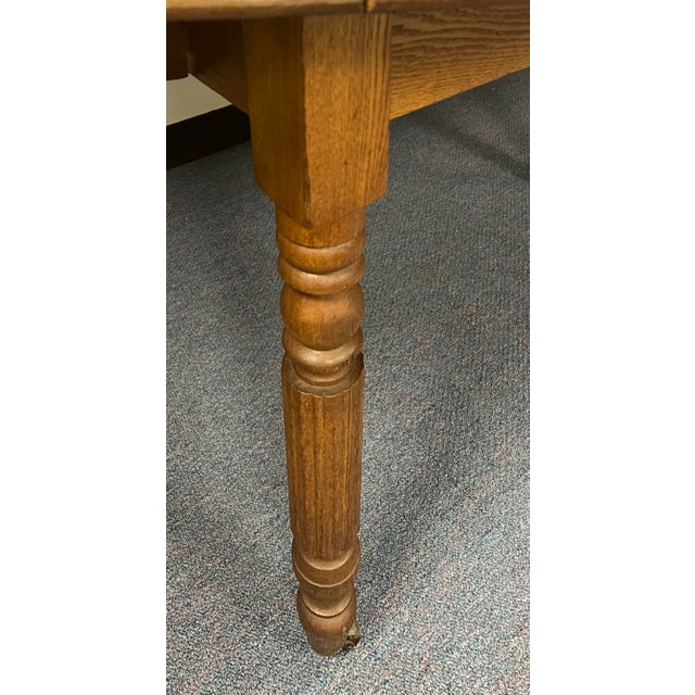 Chestnut Antique Late 19th Century Chestnut Drop Leaf Extension Dining Table For Sale - Image 8 of 10
