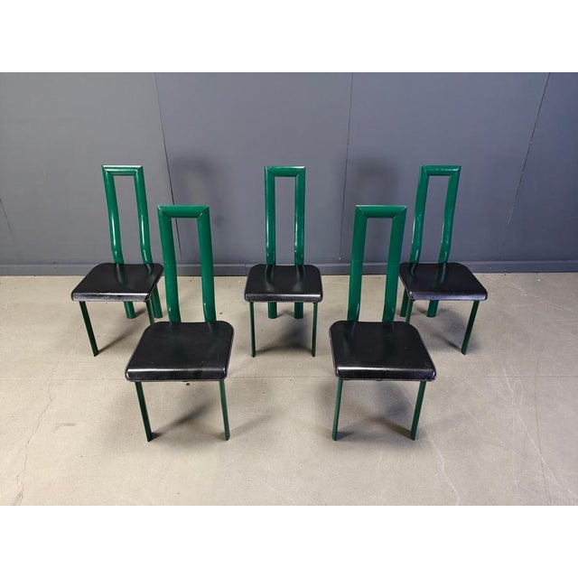 Black Italian Regia Dining Chairs by Antonello Mosca for Ycami, 1980s, Set of 6 For Sale - Image 8 of 13