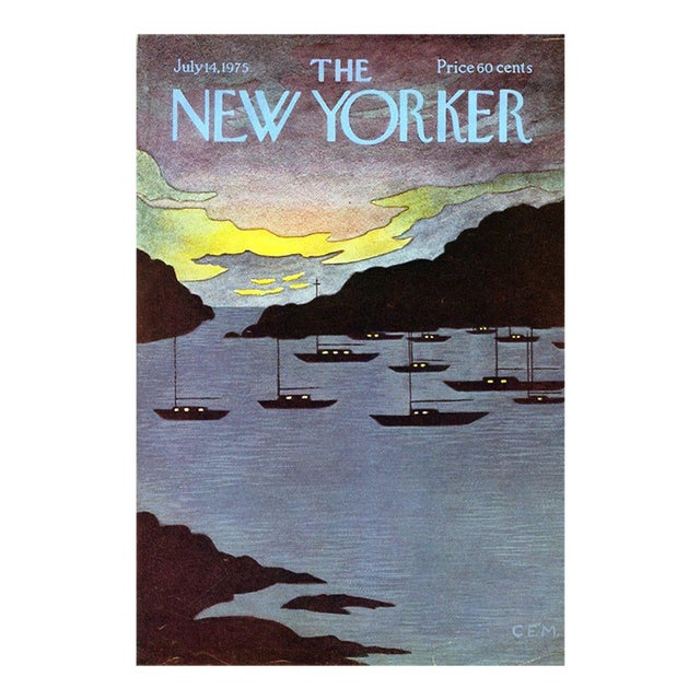 1975 Original New Yorker Magazine Cover, July 14, Charles Martin Illustration, Sailboats For Sale