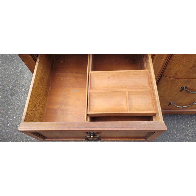 Refined and elegant is the Continental style long French dresser in the Napoleon lll manner. Features beautiful camel...