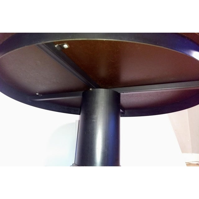 Crate & Barrel Collina Round CopperTopped Coffee Table With Black