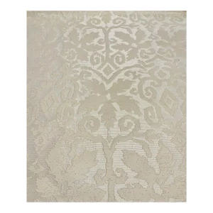 Clarke & Clarke: Otranto - Ivory. F0871/03 Modern Damask Sateen Designer Fabric - 16.5 Yards