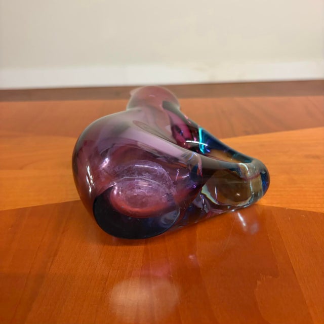 Sommerso Murano Art Glass Pitcher/Vase, Attributed to Flavio Poli - Pink & Blue For Sale - Image 12 of 13