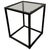Wood New Modern Square Black Table With Fumee Glass Top, Indoor or Outdoor For Sale - Image 7 of 7