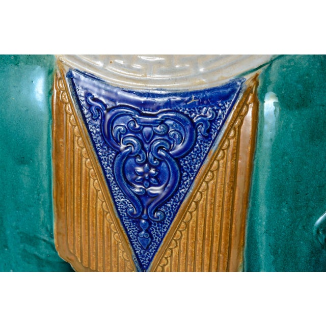 Ceramic Glazed Ceramic Chinoiserie Elephant Garden Stool& Plant Stand, Made in Vietnam For Sale - Image 7 of 8