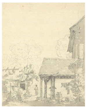 John Monro, Water Well with Hanging Laundry, Early 19th Century, Watercolour