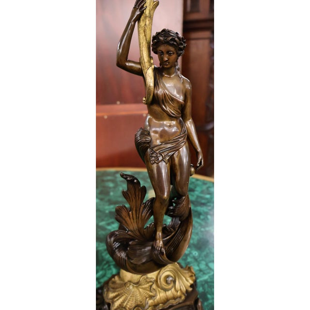 Pair of 19th Century French Napoleon III Bronze Figural Candelabras For Sale - Image 9 of 18