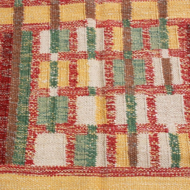 Rug & Kilim Rug & Kilim's Scandinavian Red and Green Wool Rug - Natural Yarn 12x15 For Sale - Image 4 of 6