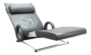Adjustable Leather Chaise Lounge, 1980s
