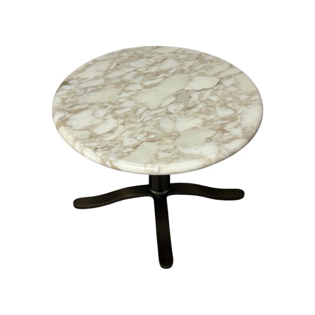 1970s Nicos Zographos Calacatta Marble and Bronze Alpha Base Side ...