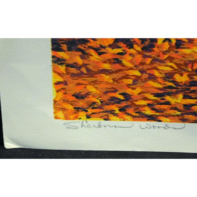 Paper Gordon Mortensen "Sherborn Woods" Hand Signed Woodcut Print For Sale - Image 7 of 7