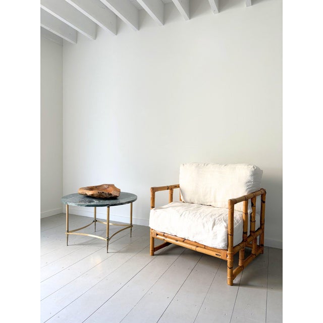 A substantial, organic mid century bowl with a live edge, carved and worked by hand from a single slab of wood. This...