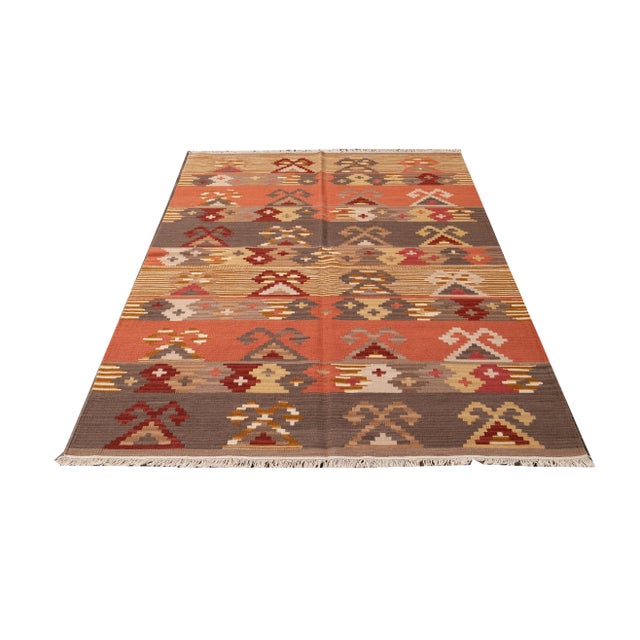 21st Century Modern Kilim Rug 4 '9'' X 6' 8'' For Sale - Image 12 of 13