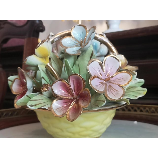 Porcelain Flowers Bouquet Flower Basket, 1960s For Sale - Image 12 of 16