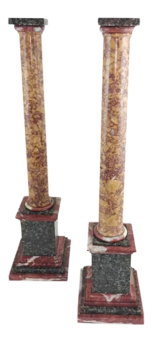 Grand Tour Marble Columns - a Pair