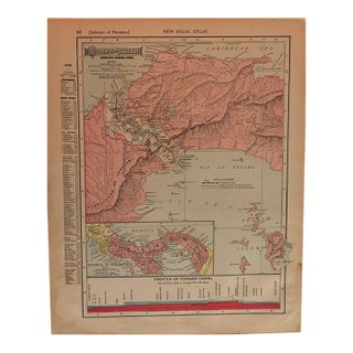 1916 Rand McNally Map of the Isthmus of Panama [verso] Central America For Sale