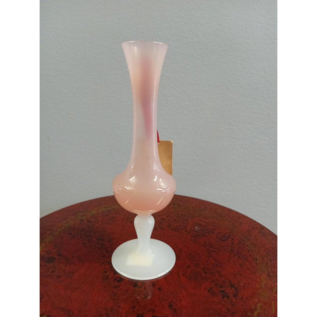 Soliflore Vase in Pink Opaline Glass from Lorraine Portieux Glassworks, France, 1950s For Sale - Image 4 of 5
