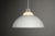 Contemporary Minimalist White Metal Pendant with Ribbed Glass Top from Metalarte, 1980s For Sale - Image 3 of 12