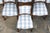 19th Century French Louis XV Style Walnut Dining Chairs in Light Blue Plaid - Set of 8 For Sale - Image 4 of 12