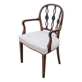 Antique Mahogany Elbow Chair, 1800s For Sale