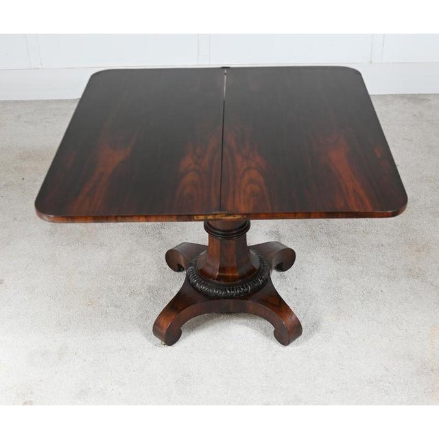Victorian Mahogany Pedestal Card Table, 1850 For Sale - Image 4 of 5
