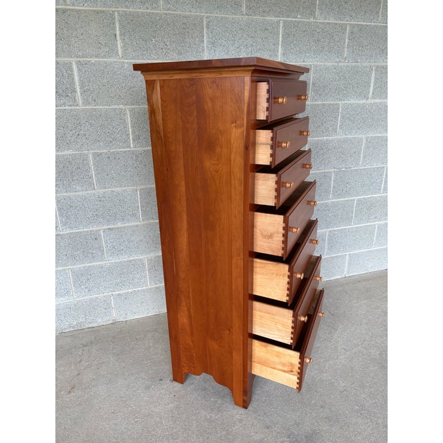 Chatam Reproductions Shaker Style 7 Drawer Cherry Lingere Chest For Sale - Image 4 of 12