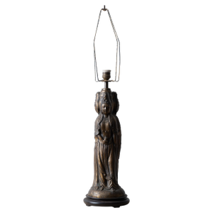 Three-Faced Guanyin Bronze Lamp, Early 20th Century