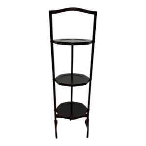 Early 20th Century Antique Mahogany Free Standing 3 Tier Cake Display Stand Side Table