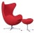 Restored 1965 Red Arne Jacobsen Fritz Hansen Egg Chair & Ottoman For Sale