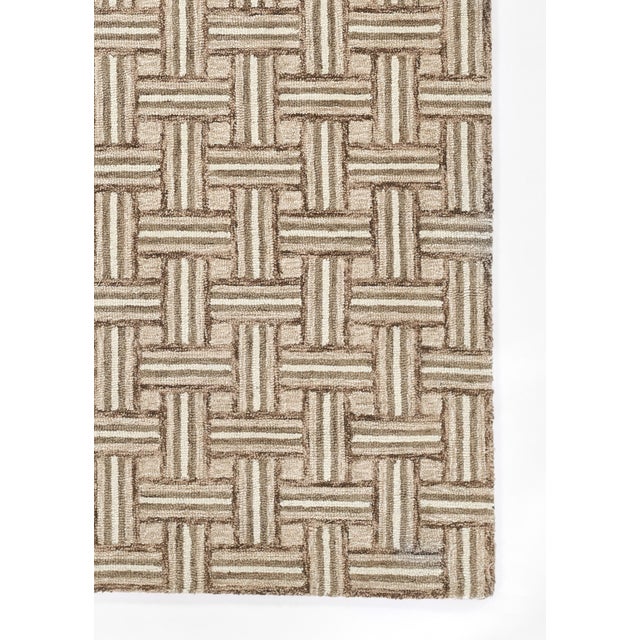 Erin Gates Erin Gates by Momeni Abbot Neutral Basket Pattern Wool Rug 5' X 8' For Sale - Image 4 of 11