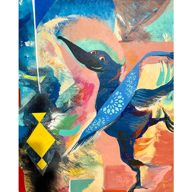 Andrene Kauffman, Andrene Kauffman Circus or Zoo Abstract Oil Painting Chicago WPA Woman Artist, c.1940's For Sale - Image 10 of 12