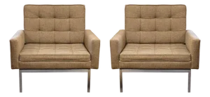 Pair of Mid-Century Modern Florence Knoll Relaxed Armchairs