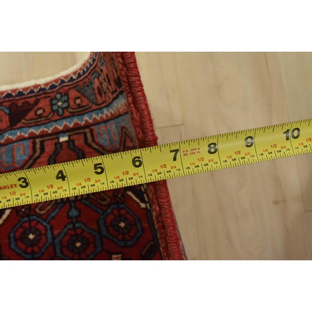 Red Hamedan Rug 2’10” X 4’6” Red Wool Vintage Tribal Hand-Knotted Carpet For Sale - Image 8 of 10