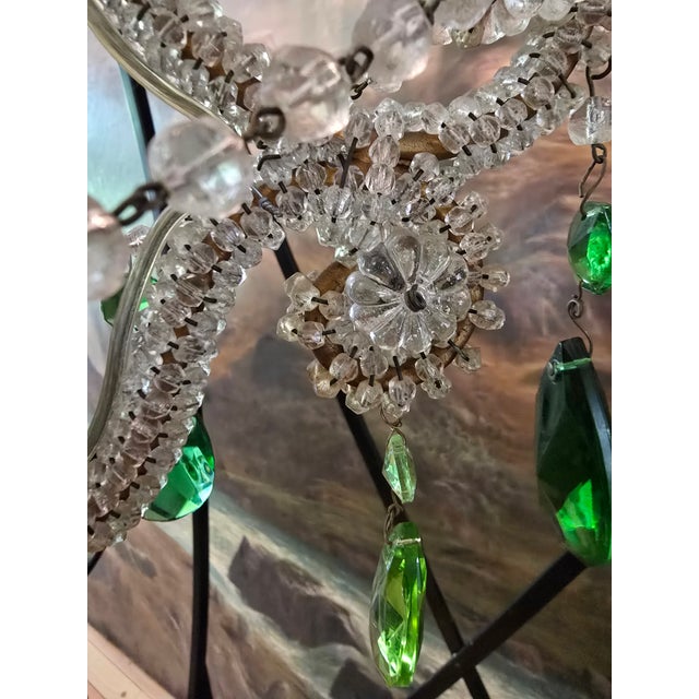 Vintage Mid Century Bagues Style Petite Chandelier For Sale - Image 9 of 11
