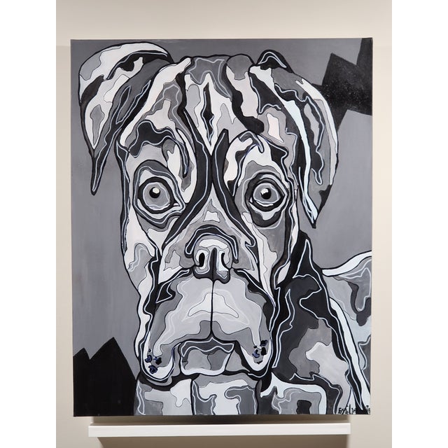 2020s “The Bad Boxer” – Original Contemporary Acrylic Painting by Emily Cawley For Sale - Image 5 of 5